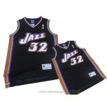 Maglia Utah Jazz Karl Malone NO 32 Throwback Nero