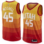 Maglia Utah Jazz Mitchell NO 45 Citta 2017-18 Arancione