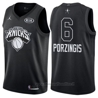 Maglia All Star 2018 New York Knicks Kristaps Porzingis NO 6 Nero