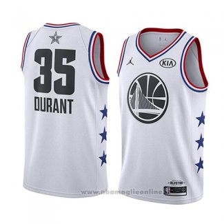 Maglia All Star 2019 Golden State Warriors Kevin Durant NO 35 Bianco