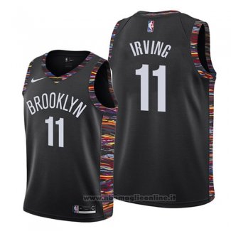 Maglia Bambino Brooklyn Nets Kyrie Irving NO 11 Citta 2019-20 Nero