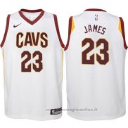 Maglia Bambino Cleveland Cavaliers LeBron James NO 23 2017-18 Bianco