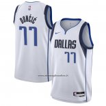 Maglia Bambino Dallas Mavericks Luka Doncic #77 Association 2021 Bianco