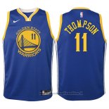 Maglia Bambino Golden State Warriors Klay Thompson NO 11 2017-18 Blu