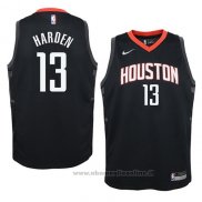 Maglia Bambino Houston Rockets James Harden NO 13 Statement 2017-18 Nero