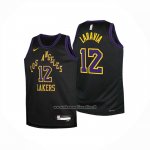 Maglia Bambino Los Angeles Lakers Jake Laravia No 12 Citta 2025-26 Nero