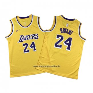 Maglia Bambino Los Angeles Lakers Kobe Bryant No 24 Giallo