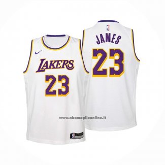 Maglia Bambino Los Angeles Lakers LeBron James #23 Association 2022-23 Bianco