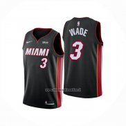 Maglia Bambino Miami Heat Dwyane Wade No 3 Icon Nero