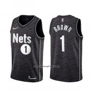 Maglia Brooklyn Nets Bruce Brown #1 Earned 2020-21 Nero