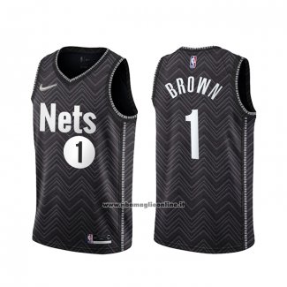 Maglia Brooklyn Nets Bruce Brown #1 Earned 2020-21 Nero