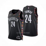 Maglia Brooklyn Nets Cameron Thomas No 24 Citta 2025-26 Nero