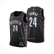 Maglia Brooklyn Nets Cameron Thomas No 24 Citta 2025-26 Nero