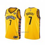Maglia Brooklyn Nets Kevin Durant #7 Citta 2020-21 Giallo