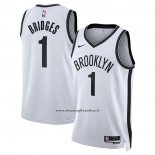 Maglia Brooklyn Nets Mikal Bridges #1 Association 2022-23 Bianco