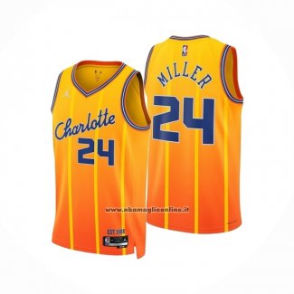Maglia Charlotte Hornets Brandon Miller No 24 Citta 2025-26 Arancione