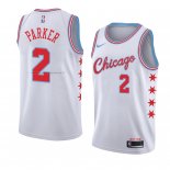 Maglia Chicago Bulls Jabari Parker NO 2 Citta 2018 Bianco