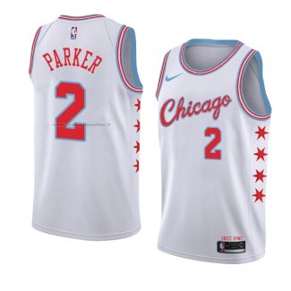 Maglia Chicago Bulls Jabari Parker NO 2 Citta 2018 Bianco