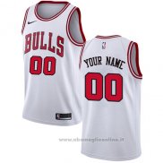 Maglia Chicago Bulls Personalizzate 2017-18 Bianco