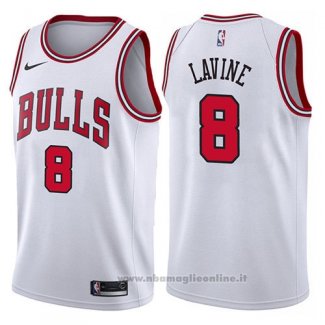 Maglia Chicago Bulls Zach Lavine NO 8 2017-18 Bianco