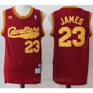 Maglia Cleveland Cavaliers LeBron James NO 23 Throwback Rosso2