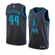 Maglia Dallas Mavericks Justin Jackson NO 44 Citta 2018-19 Blu