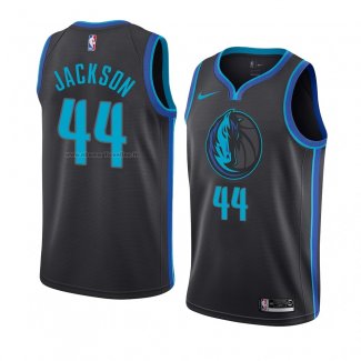 Maglia Dallas Mavericks Justin Jackson NO 44 Citta 2018-19 Blu