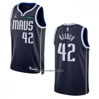 Maglia Dallas Mavericks Maxi Kleber #42 Statement 2022-23 Blu