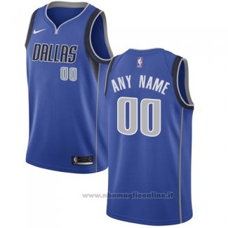 Maglia Dallas Mavericks Personalizzate 17-18 Blu