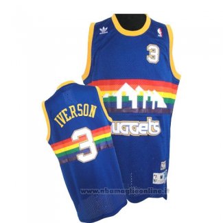 Maglia Denver Nuggets Allen Iverson NO 3 Throwback Blu