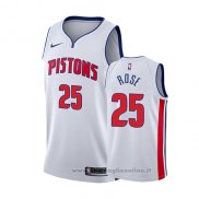 Maglia Detroit Pistons Derrick Rose NO 25 Association 2018-19 Bianco