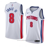 Maglia Detroit Pistons James Ennis III NO 8 Association 2018 Bianco