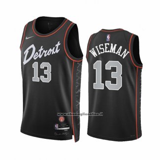 Maglia Detroit Pistons James Wiseman #13 Citta 2023-24 Nero