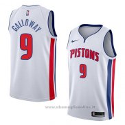 Maglia Detroit Pistons Langston Galloway NO 9 Association 2018 Bianco