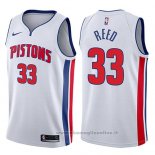 Maglia Detroit Pistons Willie Reed NO 33 Association 2017-18 Bianco