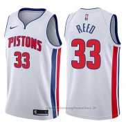 Maglia Detroit Pistons Willie Reed NO 33 Association 2017-18 Bianco