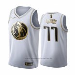 Maglia Golden Edition Dallas Mavericks Luka Doncic NO 77 2019-20 Bianco