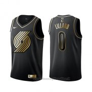 Maglia Golden Edition Portland Trail Blazers Damian Lillard NO 0 Nero