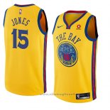 Maglia Golden State Warriors Damian Jones NO 15 Citta 2018 Giallo