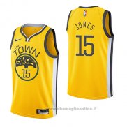 Maglia Golden State Warriors Damian Jones NO 15 Earned 2018-19 Giallo