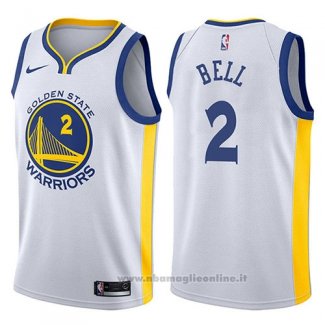 Maglia Golden State Warriors Jordan Bell NO 2 Association 2017-18 Bianco