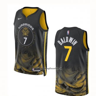 Maglia Golden State Warriors Patrick Baldwin #7 Citta 2022-23 Nero