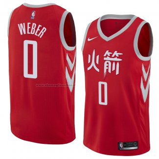 Maglia Houston Rockets Briante Weber NO 0 Citta 2018 Rosso