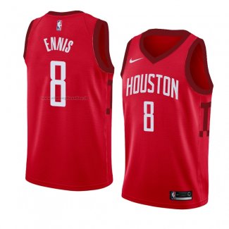 Maglia Houston Rockets James Ennis NO 8 Earned 2018-19 Rosso