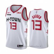 Maglia Houston Rockets James Harden NO 13 Citta 2019-20 Bianco