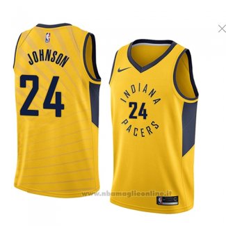 Maglia Indiana Pacers Alize Johnson NO 24 Statement 2018 Giallo