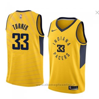 Maglia Indiana Pacers Myles Turner NO 33 Statement 2018 Giallo