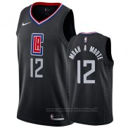 Maglia Los Angeles Clippers Luc Mbah A Moute NO 12 Statement 2019 Nero
