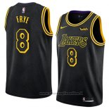 Maglia Los Angeles Lakers Channing Frye NO 8 Citta 2018 Nero