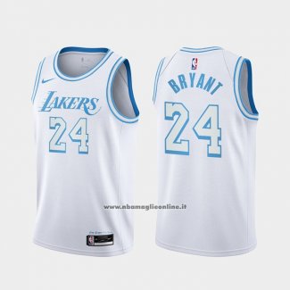 Maglia Los Angeles Lakers Kobe Bryant #24 Citta 2020-21 Bianco